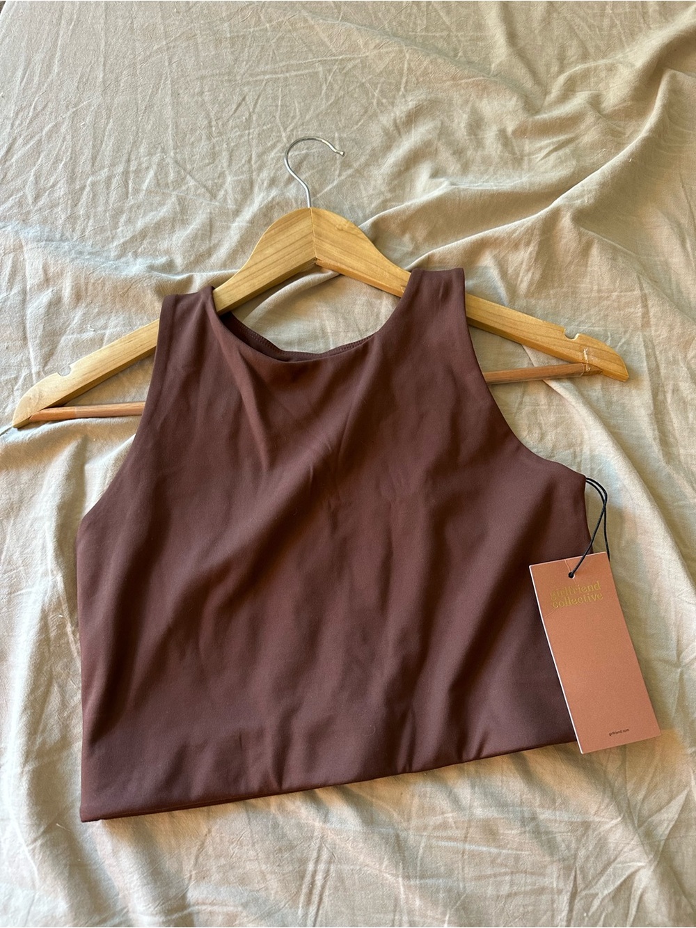 girlfriend collective Brown High-Neck Sports Bra